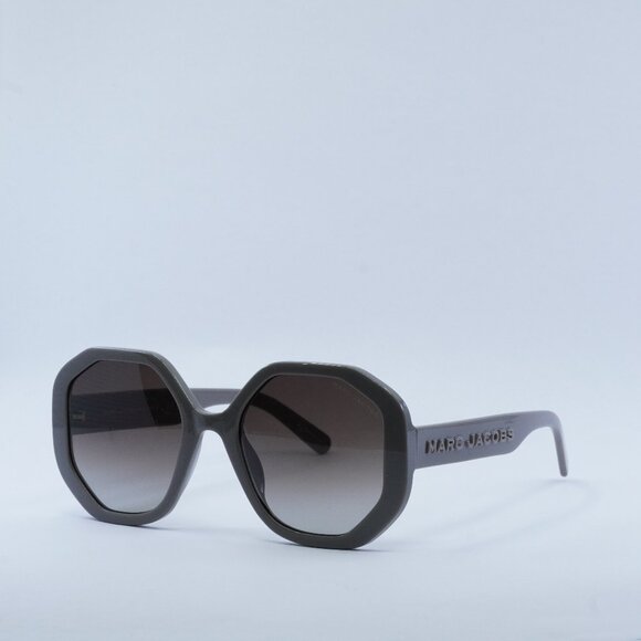 Marc Jacobs MARC 659/S 0KB7 HA Sunglasses Grey Geometric Frame, Brown Lenses - Picture 1 of 10